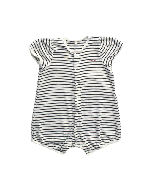 A White Short Sleeve Rompers from Petit Bateau in size 12-18M for neutral. (Front View)