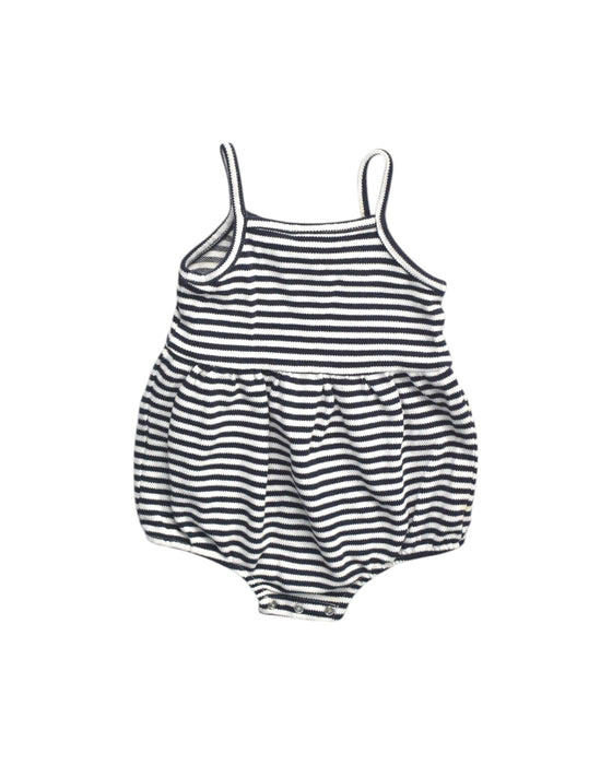 A Black Sleeveless Rompers from Seed in size 6-12M for girl. (Back View)