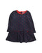 A Navy Long Sleeve Dresses from Petit Bateau in size 18-24M for girl. (Front View)