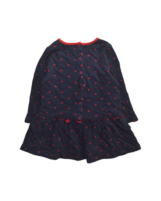 A Navy Long Sleeve Dresses from Petit Bateau in size 18-24M for girl. (Back View)