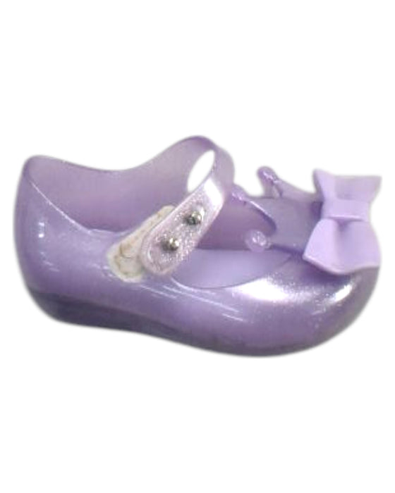 A Purple Flats from Mini Melissa in size 12-18M for girl. (Front View)