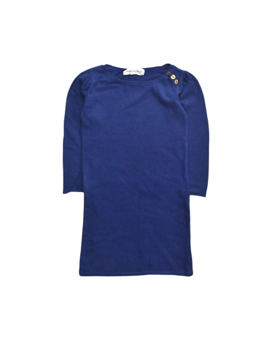 A Navy Long Sleeve Dresses from Excuse My French in size 2T for girl. (Front View)
