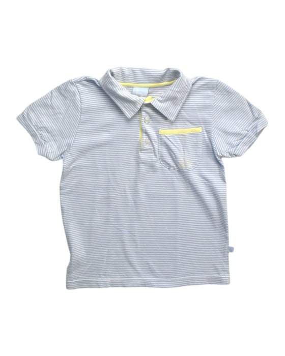 A Blue Short Sleeve Polos from Bella Bliss in size 5T for boy. (Front View)