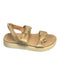 A Gold Sandals from Retykle in size 3T for girl. (Front View)