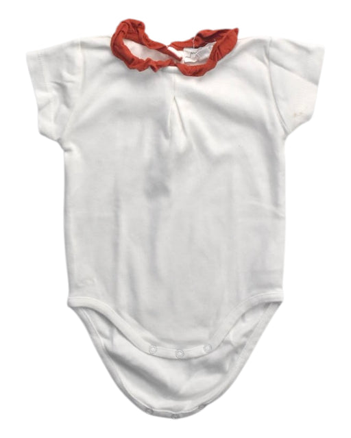A White Short Sleeve Bodysuits from Chateau de Sable in size 6-12M for girl. (Front View)