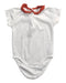 A White Short Sleeve Bodysuits from Chateau de Sable in size 6-12M for girl. (Front View)