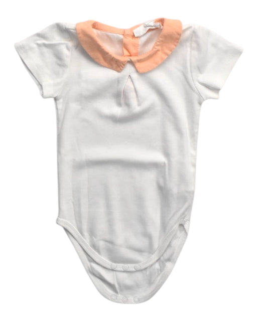 A White Short Sleeve Bodysuits from Chateau de Sable in size 6-12M for girl. (Front View)