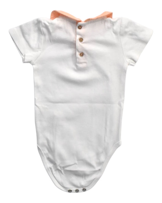 A White Short Sleeve Bodysuits from Chateau de Sable in size 6-12M for girl. (Back View)