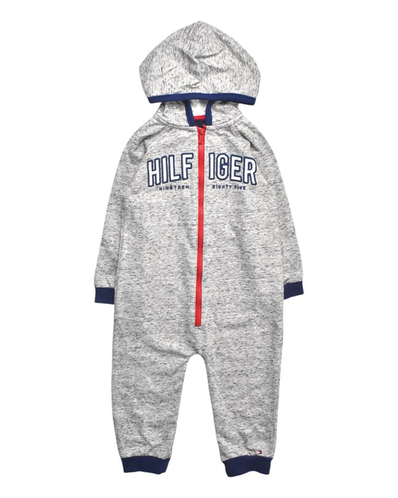 A Grey Zippered Sweatshirts from Tommy Hilfiger in size 18-24M for boy. (Front View)