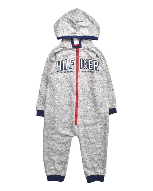 A Grey Zippered Sweatshirts from Tommy Hilfiger in size 18-24M for boy. (Front View)