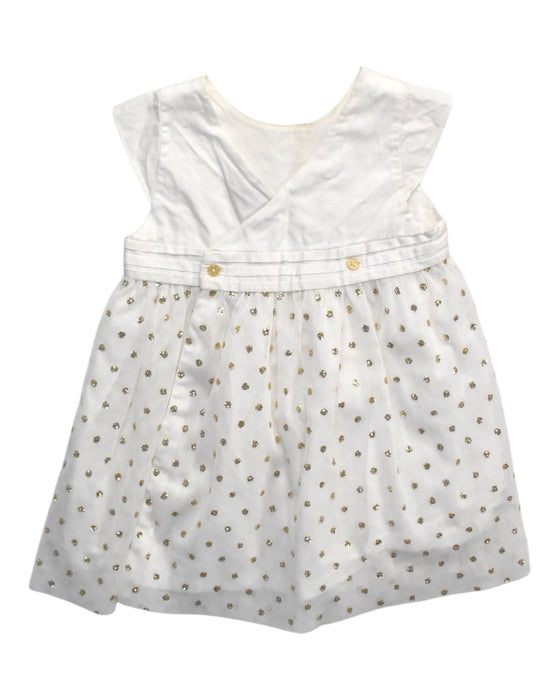 A White Sleeveless Dresses from Petit Bateau in size 18-24M for girl. (Back View)
