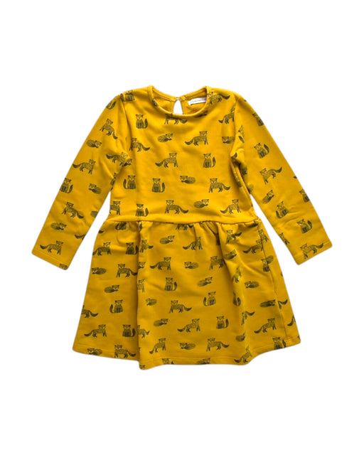 A Yellow Long Sleeve Dresses from Monoprix in size 8Y for girl. (Front View)