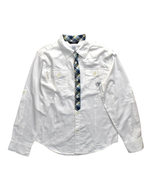 A White Long Sleeve Shirts from Guess in size 14Y for boy. (Front View)