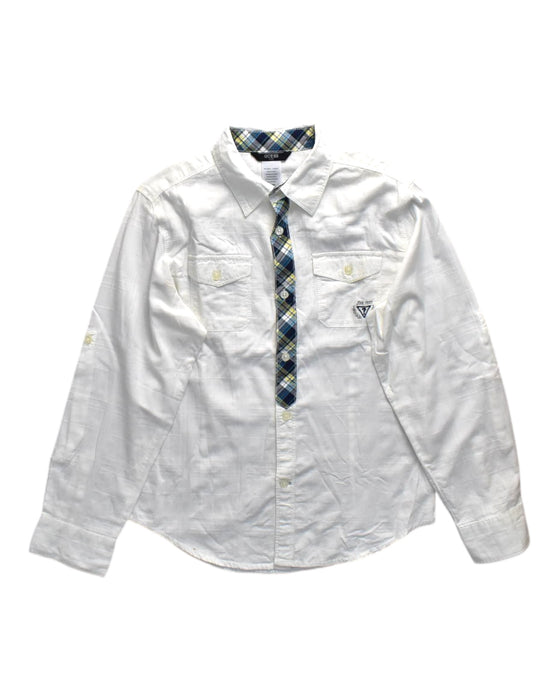A White Long Sleeve Shirts from Guess in size 14Y for boy. (Front View)