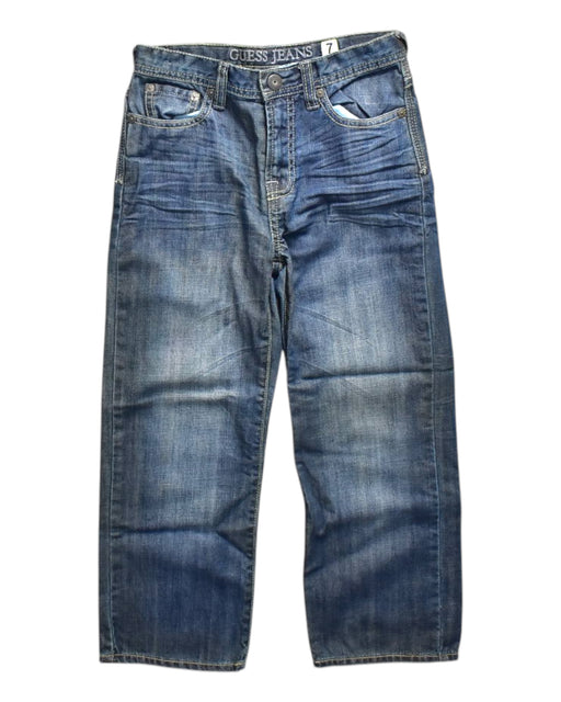 A Blue Jeans from Guess Jeans in size 7Y for neutral. (Front View)
