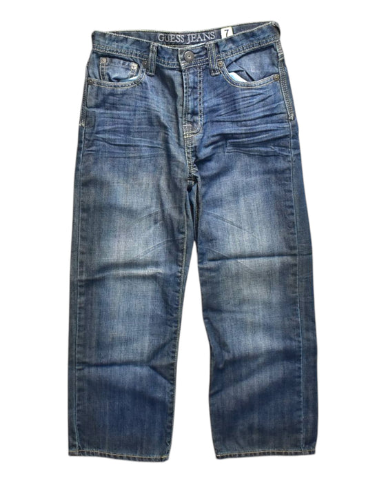 A Blue Jeans from Guess Jeans in size 7Y for neutral. (Front View)
