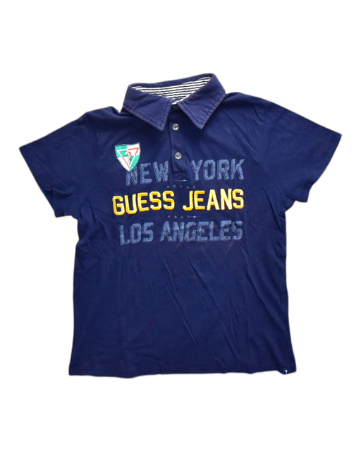 A Navy Short Sleeve Polos from Guess Jeans in size 7Y for boy. (Front View)