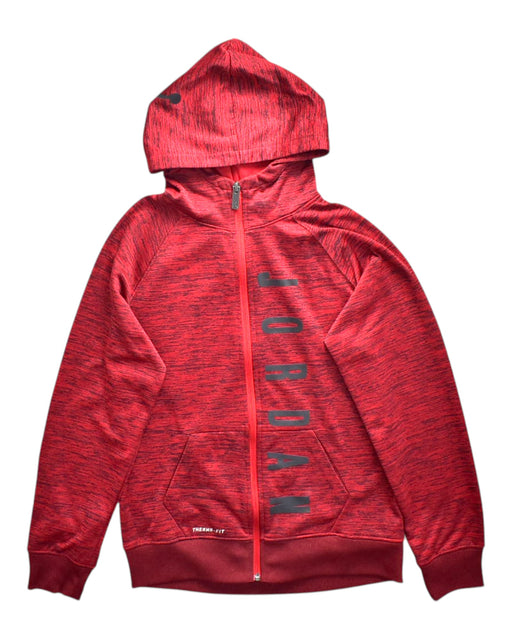 A Red Hooded Sweatshirts from Air Jordan in size 13Y for neutral. (Front View)