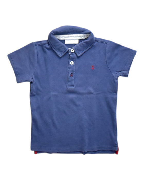 A Blue Short Sleeve Polos from The Little White Company in size 4T for neutral. (Front View)