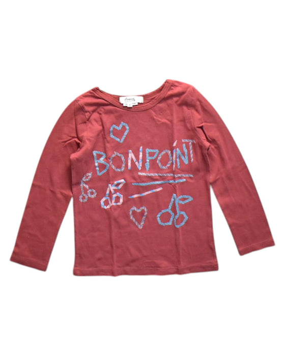 A Red Long Sleeve Tops from Bonpoint in size 4T for girl. (Front View)