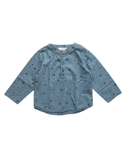 A Blue Long Sleeve Shirts from Minkmui in size 3T for neutral. (Front View)