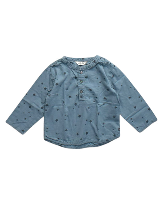 A Blue Long Sleeve Shirts from Minkmui in size 3T for neutral. (Front View)