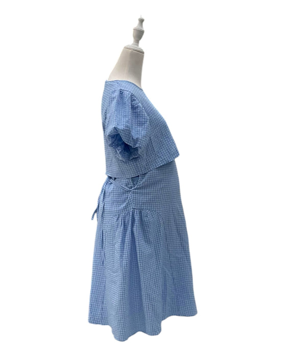 A Blue Short Sleeve Dresses from Jump Eat Cry in size Maternity-L for maternity. (Back View)