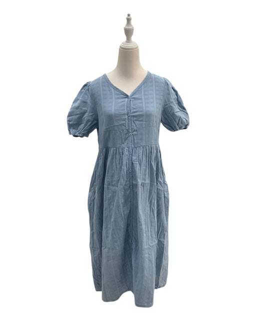 A Blue Short Sleeve Dresses from Jump Eat Cry in size Maternity-M for maternity. (Front View)