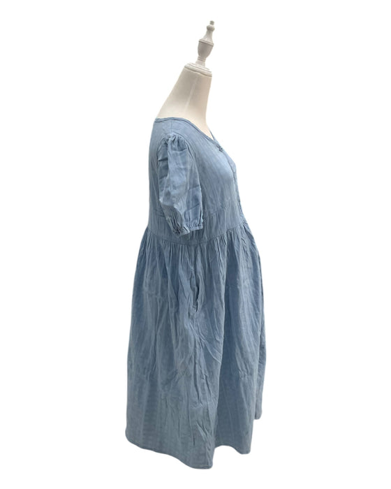 A Blue Short Sleeve Dresses from Jump Eat Cry in size Maternity-M for maternity. (Back View)