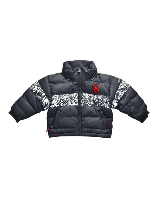 A Black Lightweight Jackets from Spyder in size 2T for boy. (Front View)