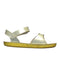 A White Sandals from Sun-San in size 6T for girl. (Front View)