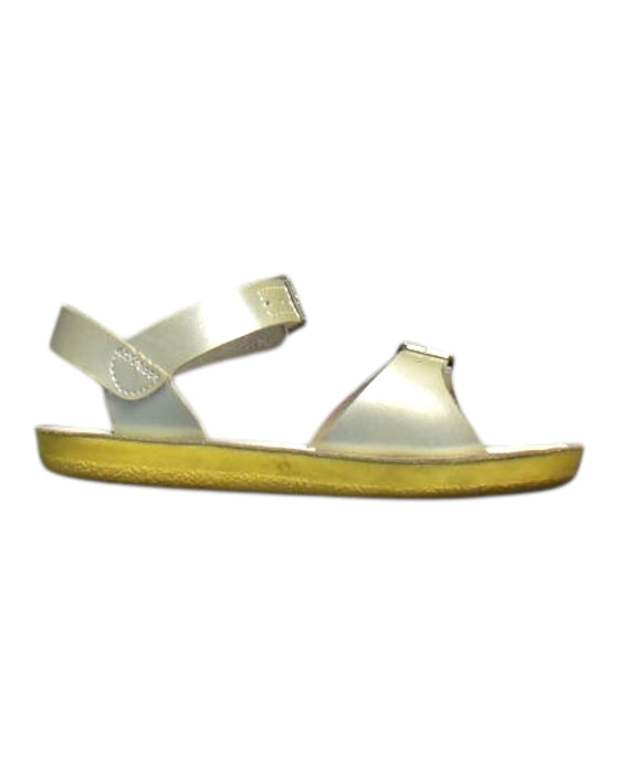 A White Sandals from Sun-San in size 6T for girl. (Front View)
