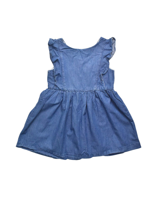 A Blue Sleeveless Dresses from Jacadi in size 5T for girl. (Front View)