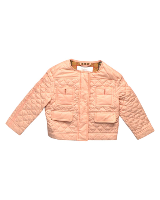 A Peach Puffer/Quilted Coats & Outerwear from Burberry in size 4T for girl. (Front View)