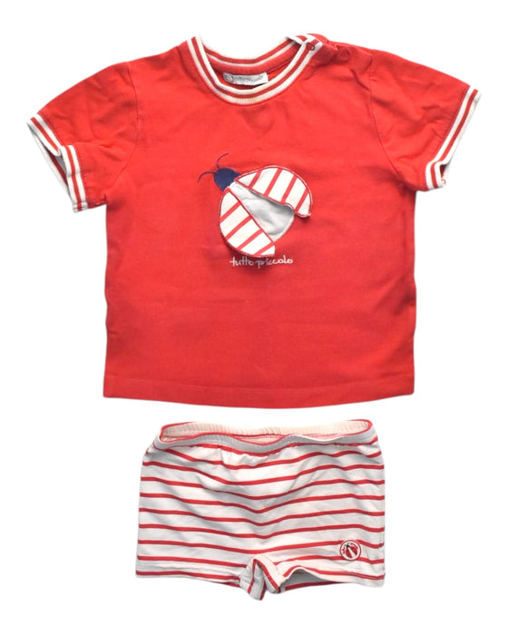 A Red Shorts Sets from Tutto Piccolo in size 12-18M for boy. (Front View)