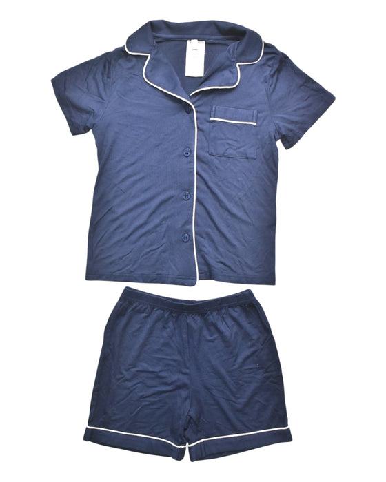 A Navy Pyjama Sets from Mon Petit Jardin in size 5T for neutral. (Front View)