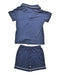 A Navy Pyjama Sets from Mon Petit Jardin in size 5T for neutral. (Back View)