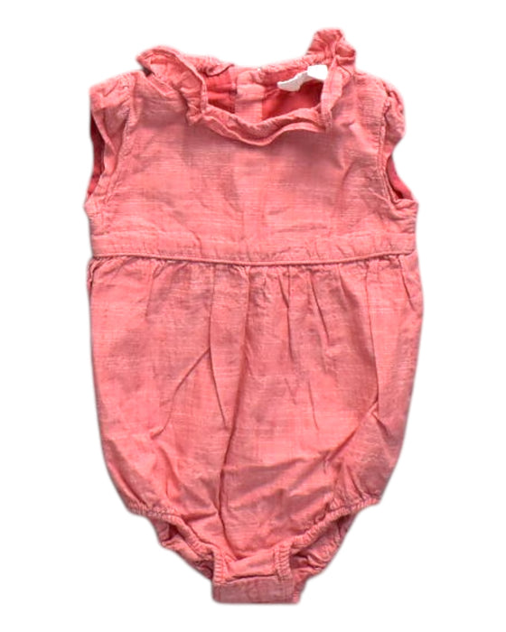A Pink Sleeveless Rompers from Chateau de Sable in size 0-3M for neutral. (Front View)