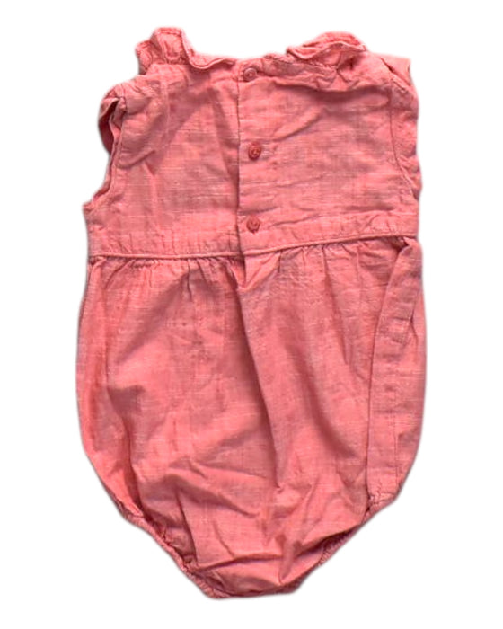 A Pink Sleeveless Rompers from Chateau de Sable in size 0-3M for neutral. (Back View)