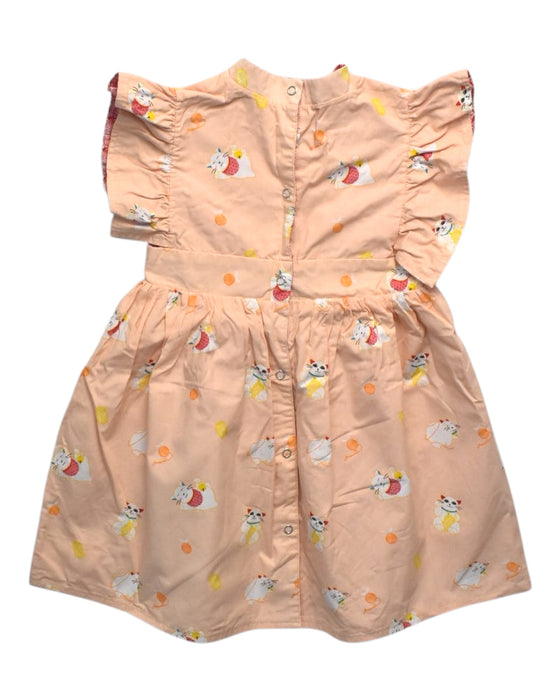 A Peach Short Sleeve Dresses from Maison Q in size 4T for girl. (Back View)