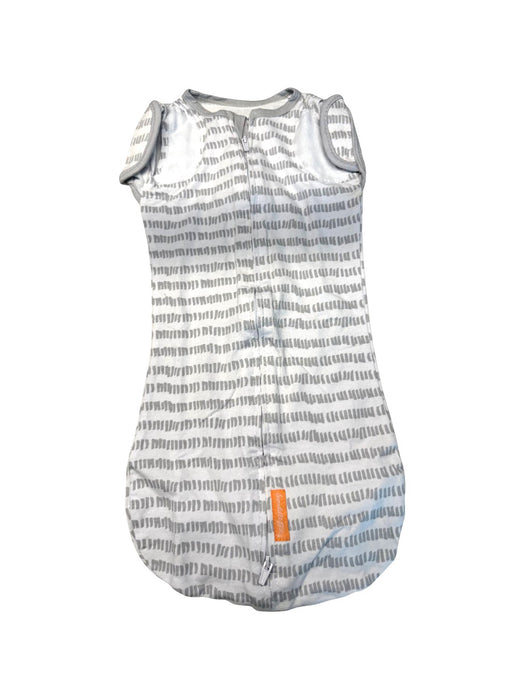 A Grey Sleepsacs from Swaddle Me in size 3-6M for neutral. (Front View)