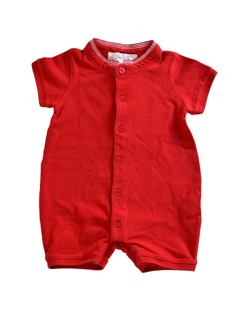 A Red Short Sleeve Rompers from Chateau de Sable in size 3-6M for boy. (Front View)