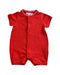 A Red Short Sleeve Rompers from Chateau de Sable in size 3-6M for boy. (Front View)