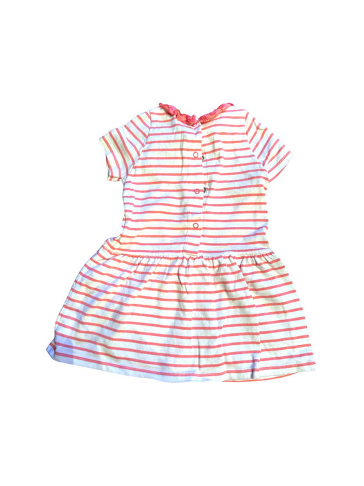 A Peach Short Sleeve Dresses from Petit Bateau in size 12-18M for girl. (Back View)