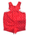 A Red Overall Shorts from dulces in size 3-6M for neutral. (Back View)
