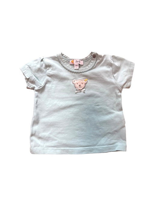 A Teal Short Sleeve T Shirts from Steiff in size 0-3M for neutral. (Front View)