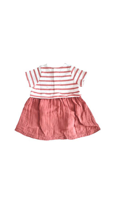 A White Short Sleeve Dresses from Petit Bateau in size 6-12M for girl. (Back View)