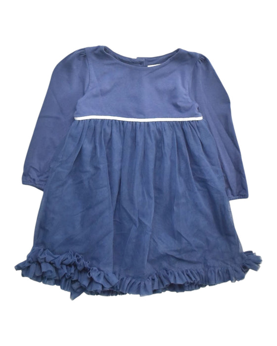 A Blue Long Sleeve Dresses from The Little White Company in size 12-18M for girl. (Front View)