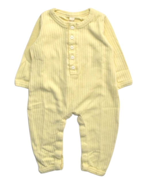 A Yellow Long Sleeve Rompers from Millk in size 12-18M for neutral. (Front View)