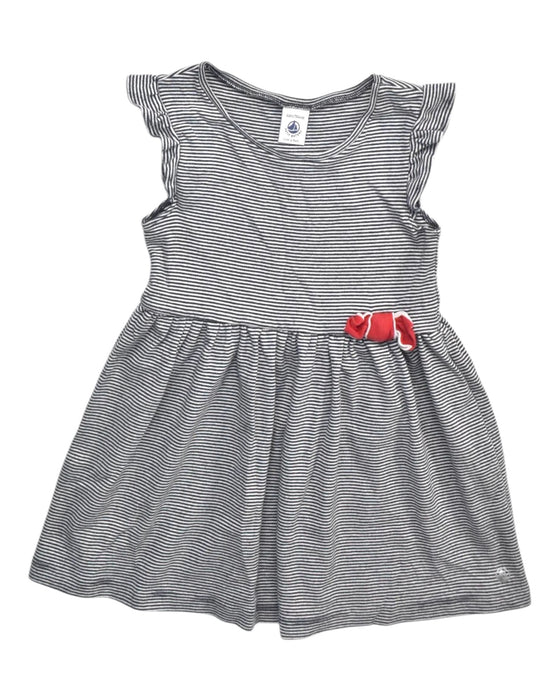 A White Sleeveless Dresses from Petit Bateau in size 4T for girl. (Front View)